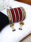 Indian Bangles Set in Black or Red combo - 146