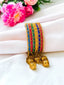 Antique Customize Bangles Set with Lutkan in multi color -134