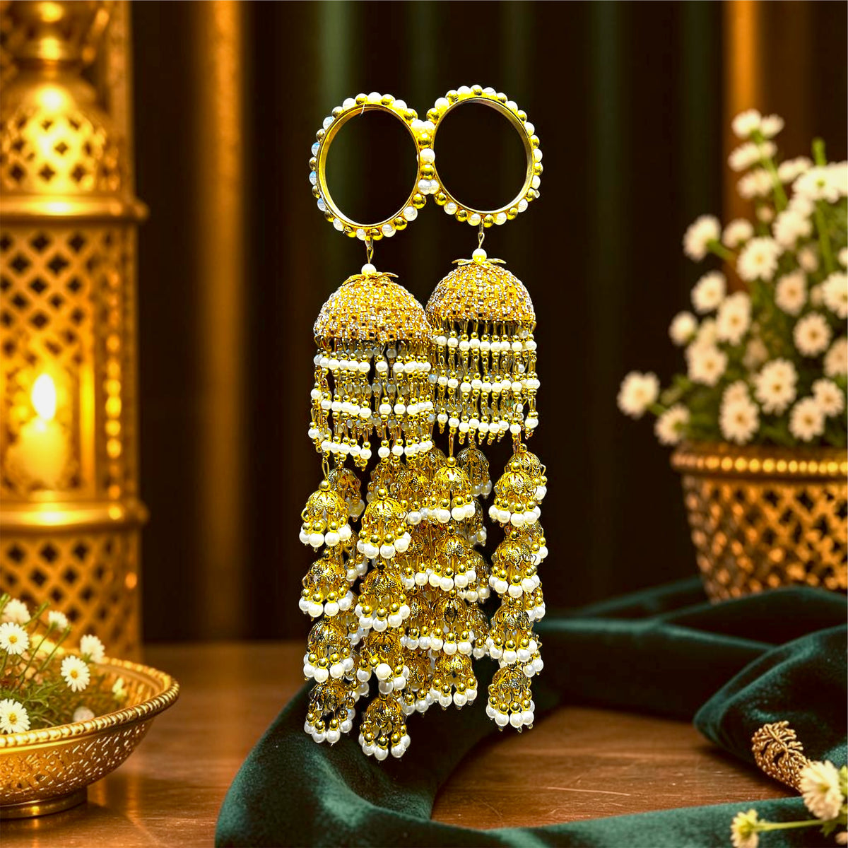 12 inches Pearl White Bridal long indian kaleera