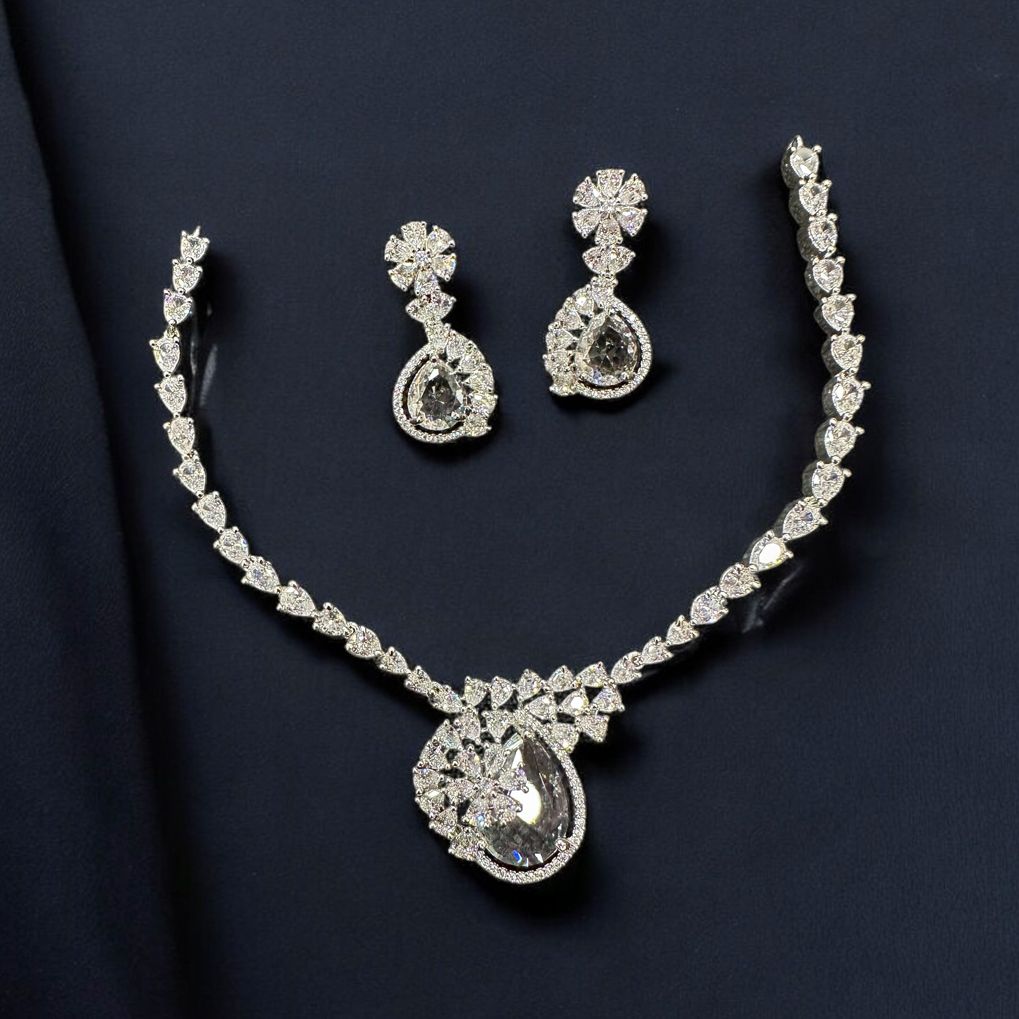 Zircon Stones 1 Karat Necklace Set zk1007
