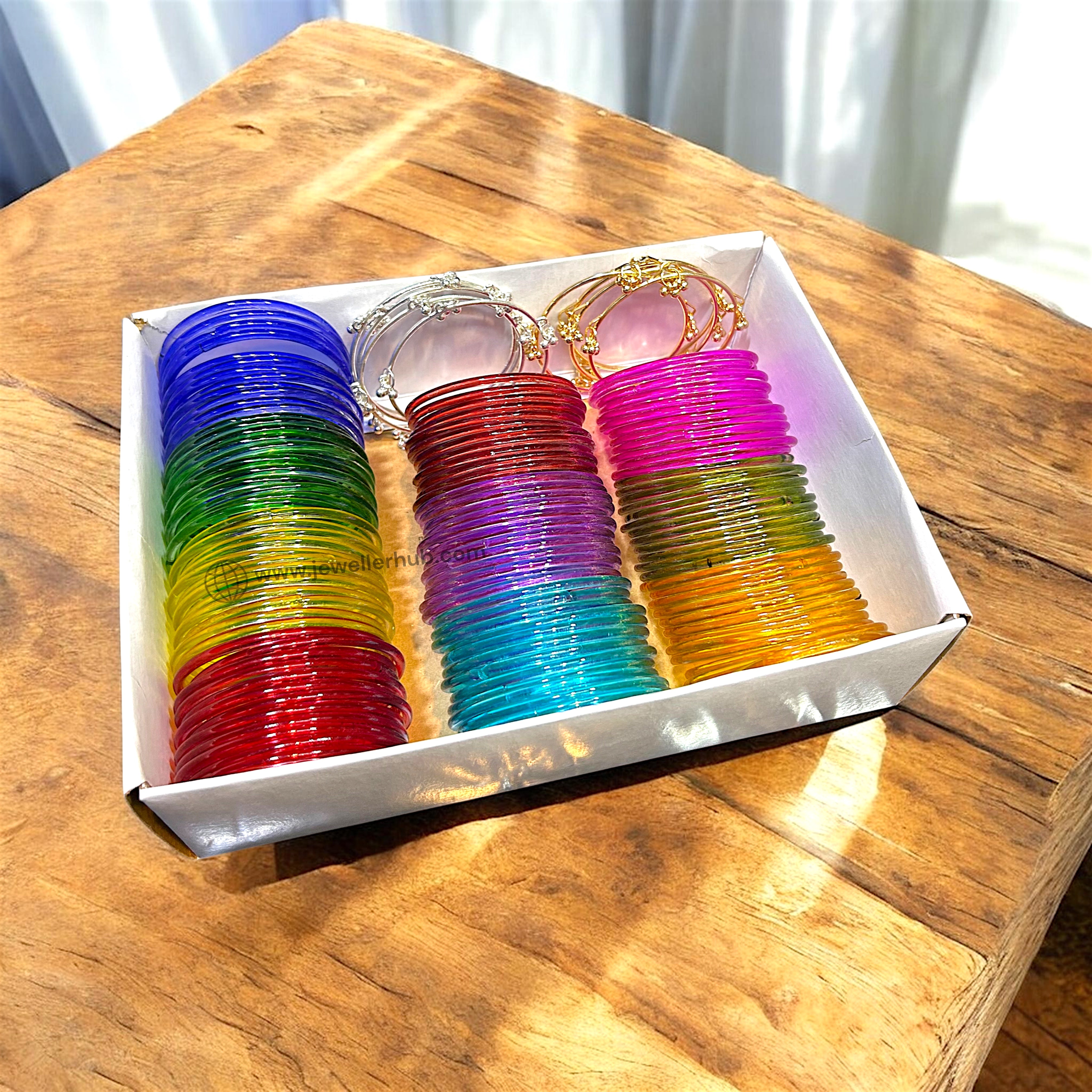 Jelly & Kashmiri Bangles – 10 Dozen Deal Box with Kashmiri | Glass Bangles