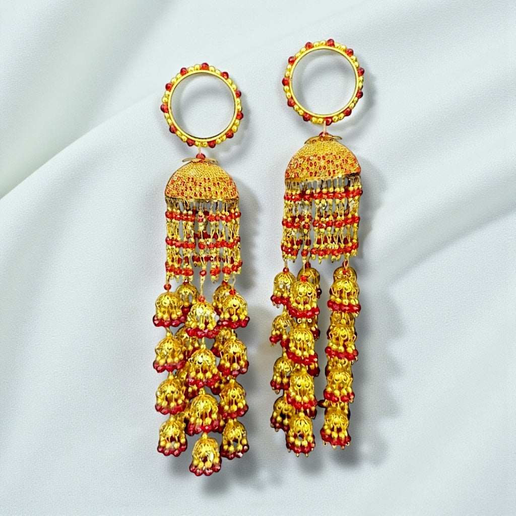 Red 12 inches Bridal long indian kaleera