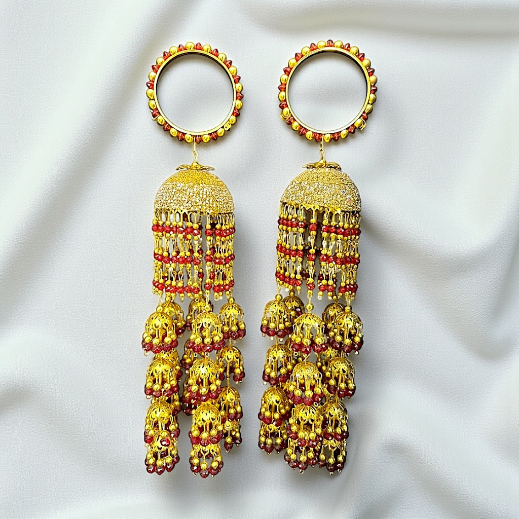 Red 12 inches Bridal long indian kaleera