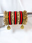 GemGlow Black and Red Combo Indian Bangles Set -112