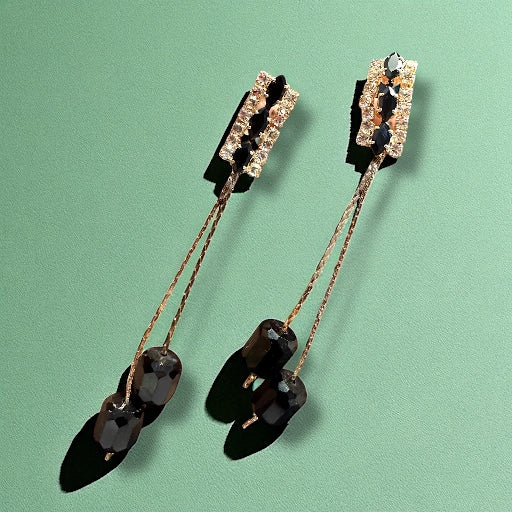 Black Reina Curve Earrings