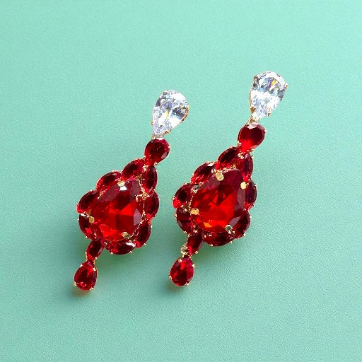 Red Zulekha Glow Earrings