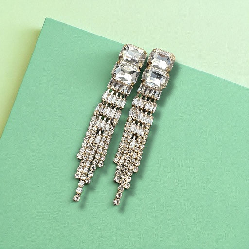 White Reema Italic Earrings